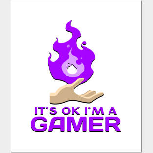 Its Ok Im A Gamer Purple Posters and Art